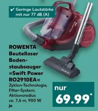 Kaufland ROWENTA Beutelloser Bodenstaubsauger Swift Power RO2910EA Angebot