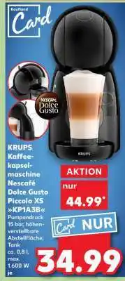 Kaufland KRUPS Kaffeekapselmaschine Nescafé Dolce Gusto Piccolo XS KP1A3B Angebot