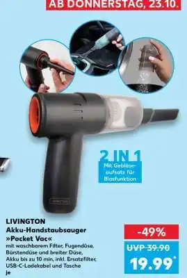 Kaufland LIVINGTON Akku-Handstaubsauger Pocket Vac Angebot