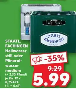 Kaufland STAATL. FACHINGEN Heilwasser still oder Mineralwasser medium Angebot