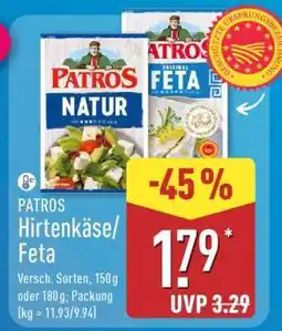 Aldi Nord PATROS Hirtenkäse/Feta Angebot