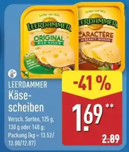 Aldi Nord Leerdammer Käse scheiben Angebot