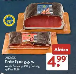 Aldi Süd Tiroler Speck g. g. A Angebot