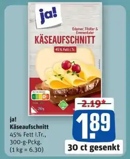 REWE ja! Käseaufschnitt Angebot