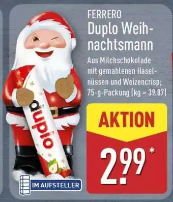 Aldi Nord FERRERO Duplo Weihnachtsmann Angebot