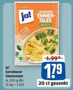 REWE ja! Geriebener Emmentaler Angebot