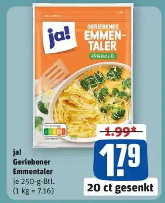 REWE ja! Geriebener Emmentaler Angebot