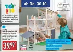 Aldi Nord TOYLINÖ Holz-Puppenhaus XXL Angebot