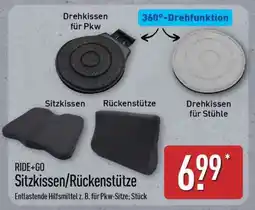 Aldi Nord RIDE+GO Sitzkissen/Rückenstütze Angebot