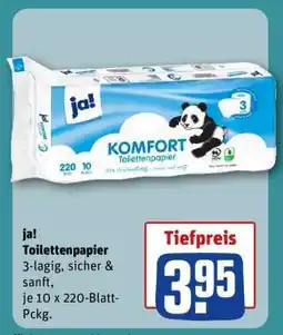 REWE ja! Toilettenpapier Angebot