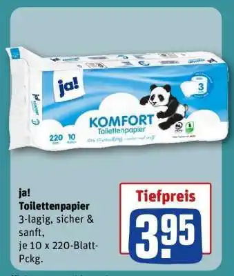 REWE ja! Toilettenpapier Angebot