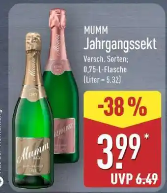 Aldi Nord Mumm Jahrgangssekt Angebot
