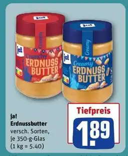 REWE ja! Erdnussbutter Angebot
