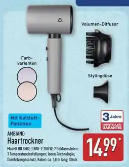 Aldi Nord AMBIANO Haartrockner Angebot
