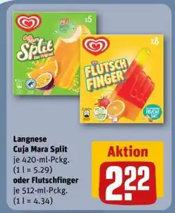 REWE Langnese Cuja Mara Split oder Flutschfinger Angebot