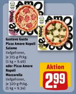 REWE Gustavo Gusto Pizza Amore Napoli Salame oder Pizza Amore Napoli Mozzarella Angebot