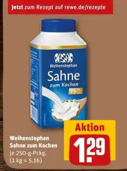 REWE Weihenstephan Sahne zum Kochen Angebot