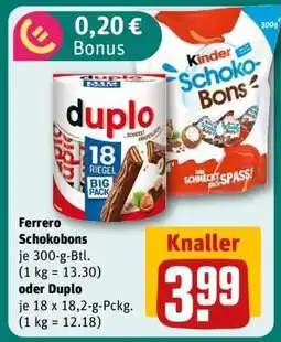 REWE Ferrero Schokobons oder Duplo Angebot