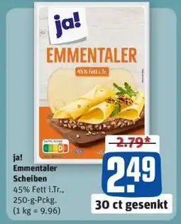 REWE ja! Emmentaler Scheiben Angebot