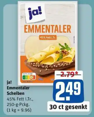 REWE ja! Emmentaler Scheiben Angebot