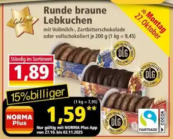 Norma Runde braune Lebkuchen Angebot