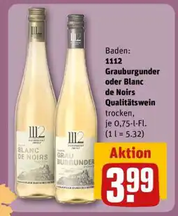 REWE 1112 Grauburgunder oder Blanc de Noirs Qualitätswein Angebot