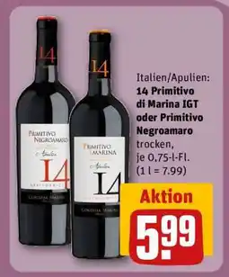 REWE 14 Primitivo di Marina IGT oder Primitivo Negroamaro Angebot