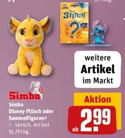 REWE Simba Disney Plüsch oder Sammelfiguren Angebot