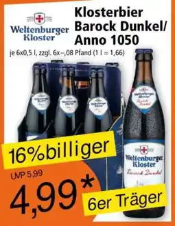 Norma Weltenburger Klosterbier Barock Dunkel/ Anno 1050 Angebot