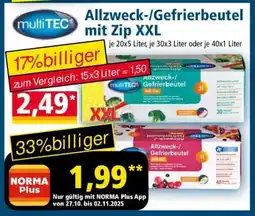 Norma Allzweck/Gefrierbeutel mit Zip XXL Angebot