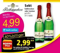 Norma Rotkäppchen Sekt halbtrocken oder trocken Angebot