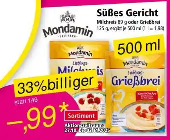 Norma Mondamin Liebings Grießbrei Angebot