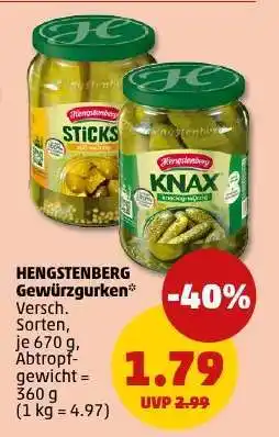 PENNY HENGSTENBERG Gewürzgurken Angebot