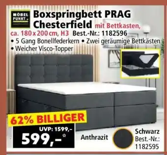 Norma Boxspringbett PRAG Chesterfield mit Bettkasten, ca. 180 x 200 cm, H3 Angebot