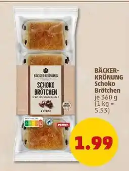 PENNY BÄCKERKRÖNUNG Schoko Brötchen Angebot