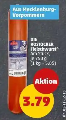 PENNY DIE ROSTOCKER Fleischwurst Angebot
