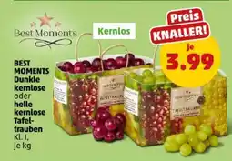 PENNY BEST MOMENTS Dunkle kernlose oder helle kernlose Tafeltrauben Angebot