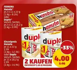 PENNY FERRERO Hanuta oder Duplo Angebot