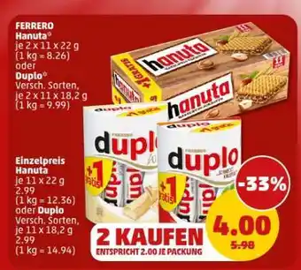 PENNY FERRERO Hanuta oder Duplo Angebot