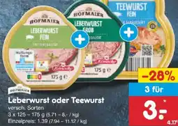 Netto Marken-Discount Hofmaier Leberwurst Angebot