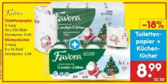 Netto Marken-Discount Favora Toilettenpapier + Küchentücher Angebot