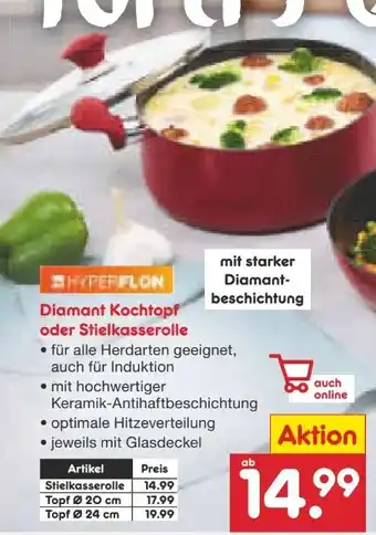 Netto Marken-Discount Diamant Stielkasserolle Angebot