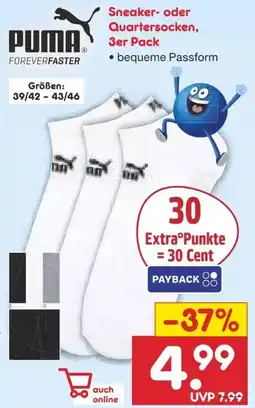 Netto Marken-Discount Puma Unisex Sneakersocken 3er-Pack Angebot
