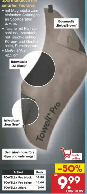 Netto Marken-Discount Towell+ Das Sporthandtuch Angebot