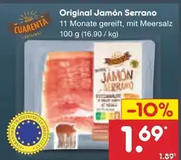 Netto Marken-Discount Las Cuarenta Original Jamón Serrano Angebot