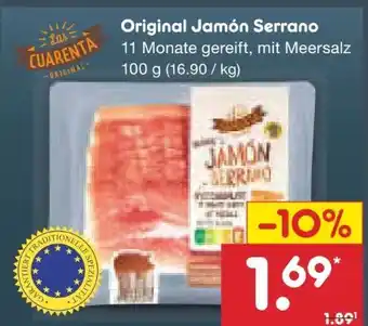 Netto Marken-Discount Las Cuarenta Original Jamón Serrano Angebot