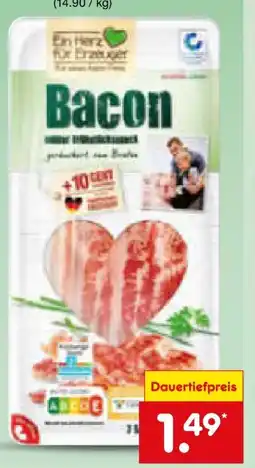Netto Marken-Discount Ein Herz für Erzeuger Bacon Angebot