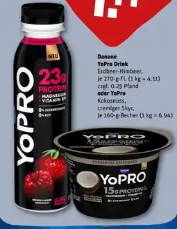REWE Center Danone YoPro Drink Erdbeere-Himbeere Angebot