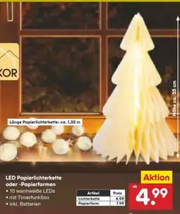 Netto Marken-Discount Dekor LED Papierlichterkette Angebot