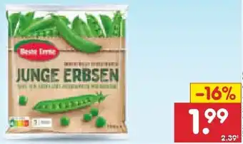 Netto Marken-Discount Beste Ernte Junge Erbsen tiefgekühlt Angebot